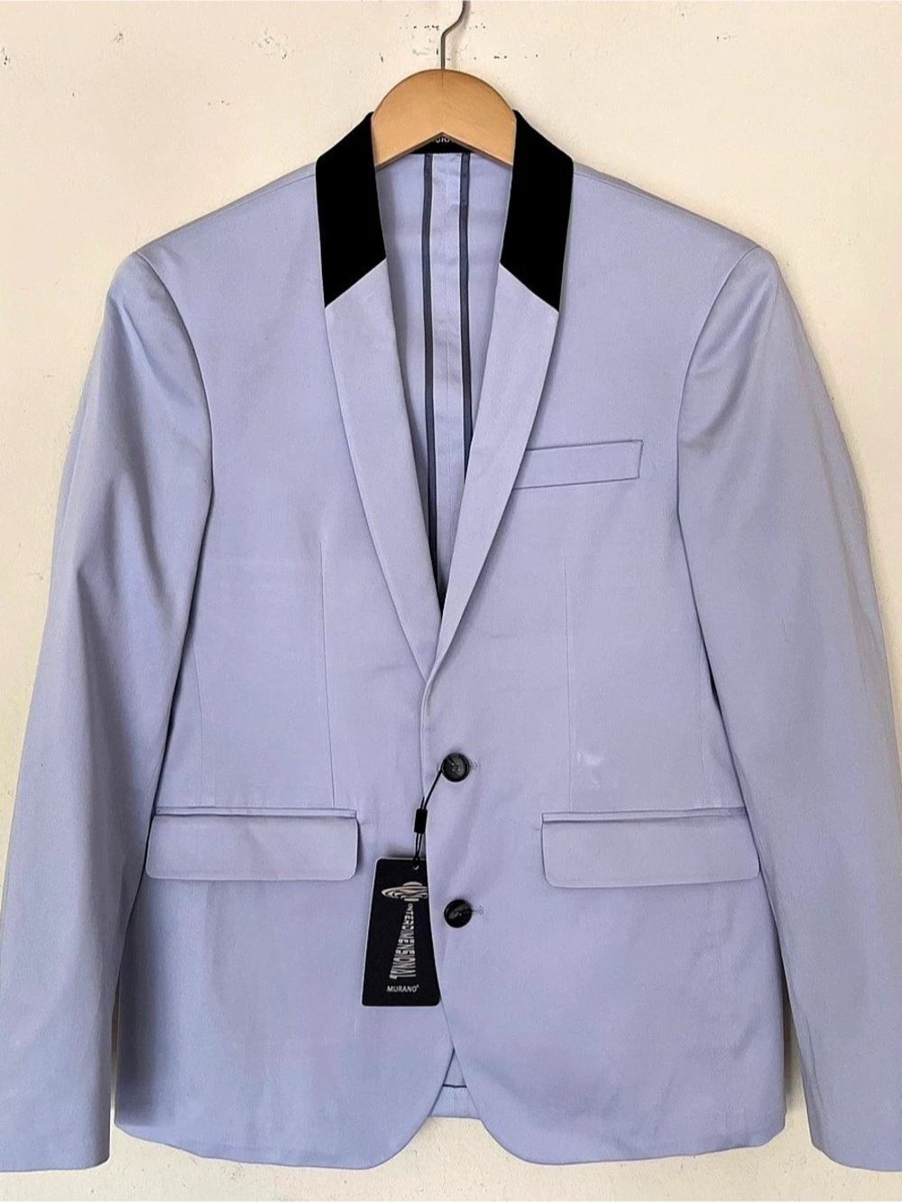 NWT Murano Interdimensional Slim Fit Pieced Sateen Suit Jacket Blazer Lavender B